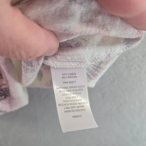 Liz Claiborne Linen Blend Tank Beach Summer Seashell Print Women's XXL - Picture 6 of 8